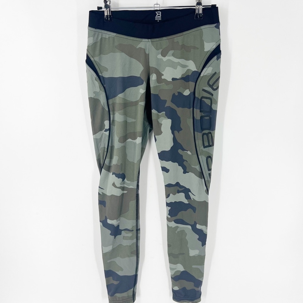 ✅ Better Bodies GREEN Camo‎ Leggings SIZE SMALL